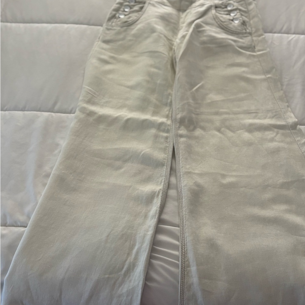 Free People Light Tan Flare Jeans